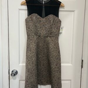 Donna Morgan Party Cocktail Holiday Dress Black/Gold Sheath Metallic Formal Glam